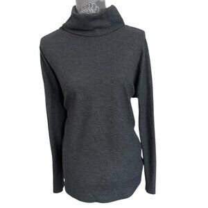a.new.day Long-Sleeve Gray Waffle Turtleneck Top Shirt, Women's, Size Medium